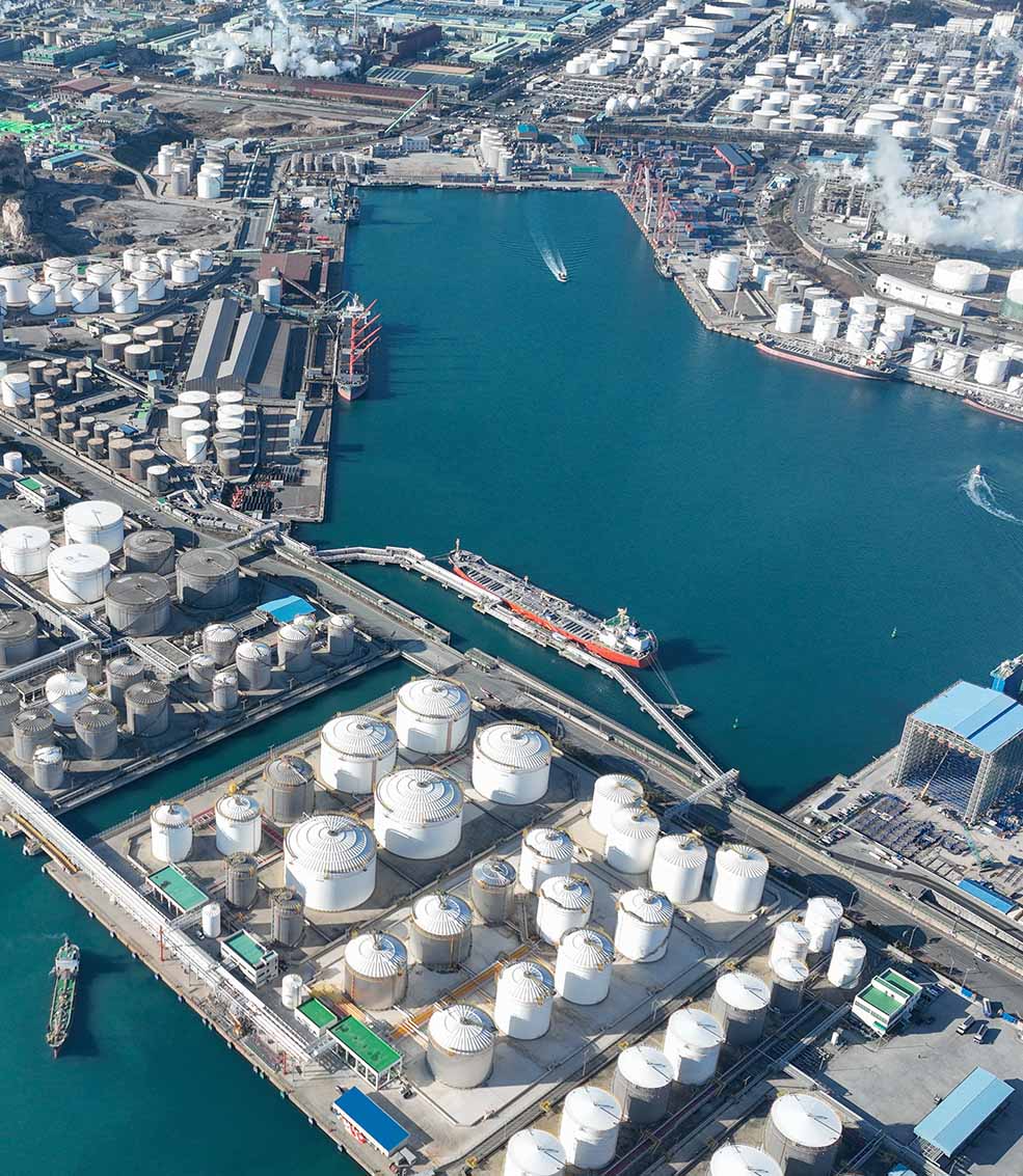Aerial photo of Ulsan port facilities