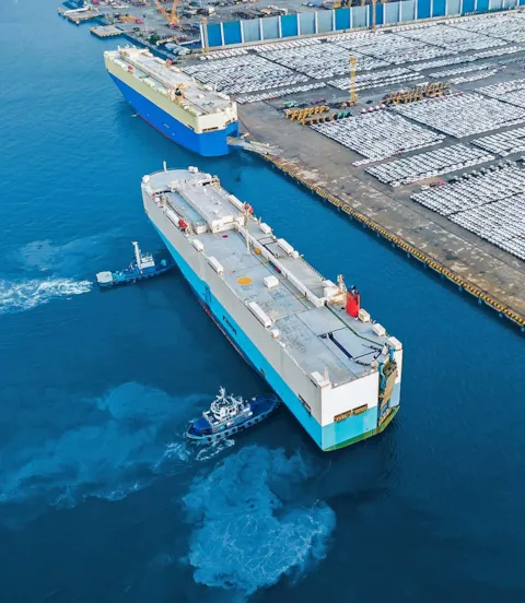 car carrier in port