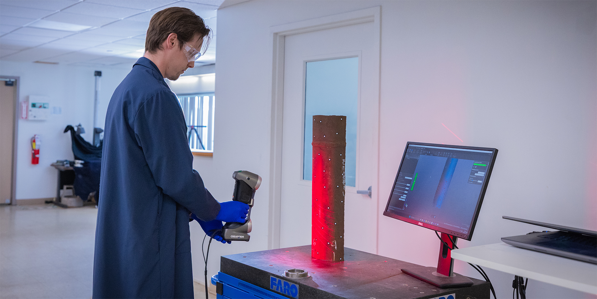 Man performing a failure investigation