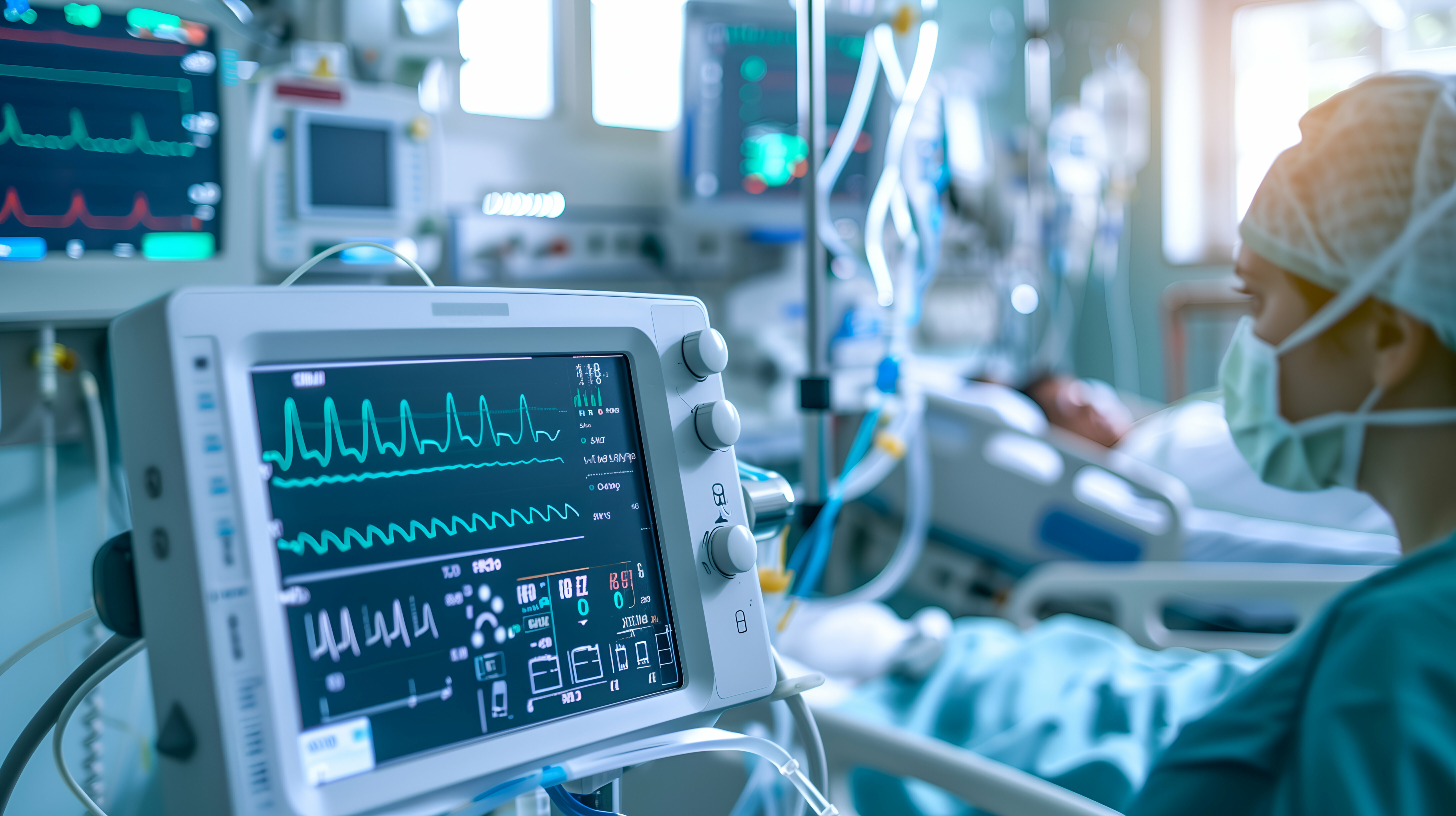 Hospital monitoring equipment and ICU environment, highlighting medical device safety, regulatory oversight, and MDSAP global market access