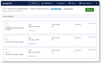 Synergi Life supplier analysis dashboard