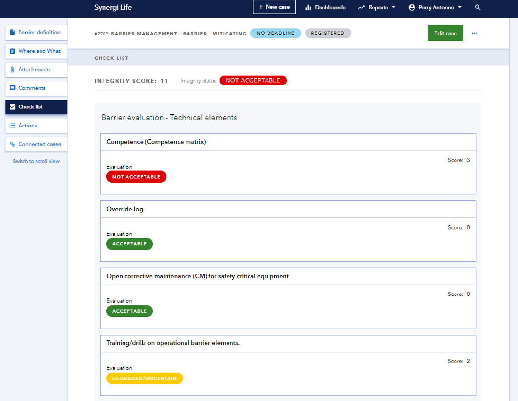 Monitor barrier statuses for a proactive safety approach
