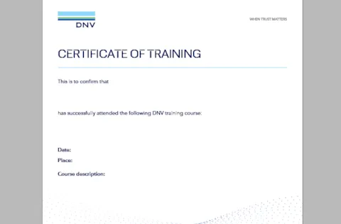 Certificate of training