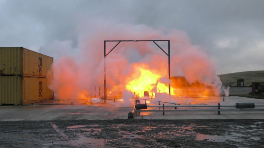 Hydrogen explosion in a controlled environment