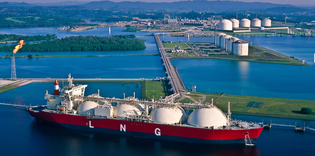 LNG tanker at port