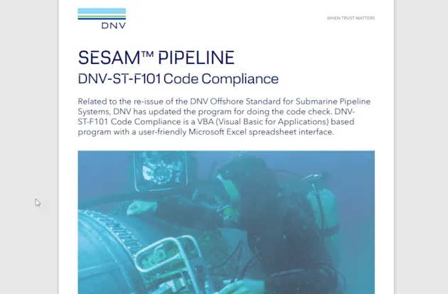 VBA-based software for code checks | DNVGL-ST-F101 Code Compliance