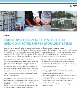 GRIDSTOR Recommended Practice for grid-connected energy storage systems explained