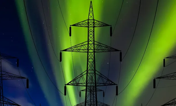 Electric grids under northern lights