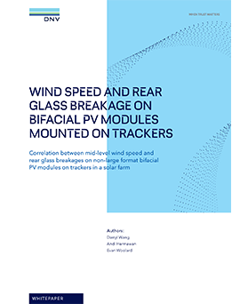 Wind speed and rear glass breakage on bifacial PV modules mounted on trackers