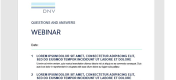 Webinar questions and answers