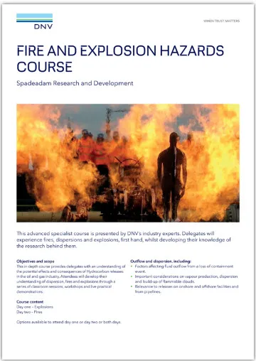 Fire and explosion hazards course at Spadeadam
