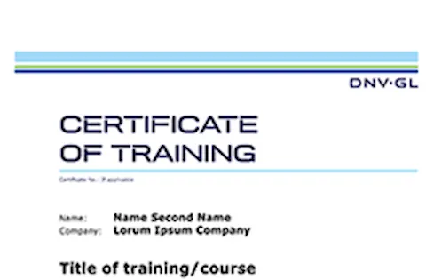 Certificate of training