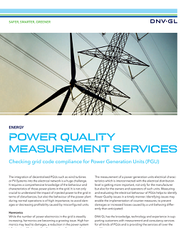 Power quality measurement services