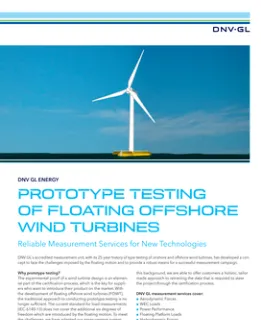 Prototype testing of floating offshore wind turbines brochure