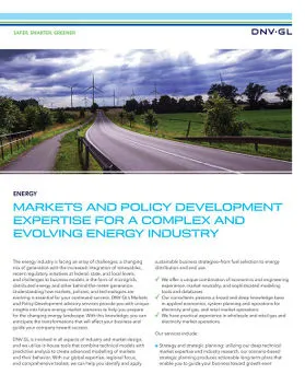 Markets and policy development expertise for a complex and evolving energy industry