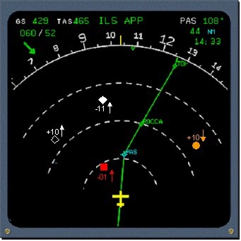 TCAS and EHSI cockpit display