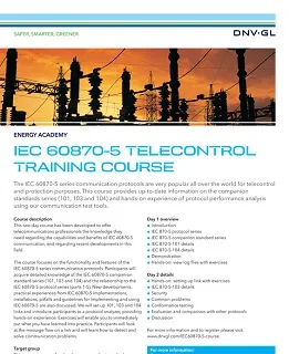 IEC 60870-5 telecontrol training course