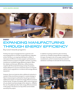 Expanding manufacturing through energy efficiency