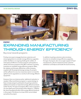 Expanding manufacturing through energy efficiency
