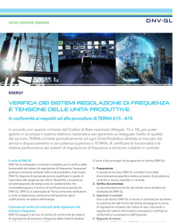 Verifica dei sistemi regolazione di frequenza e tensione delle unità produttive