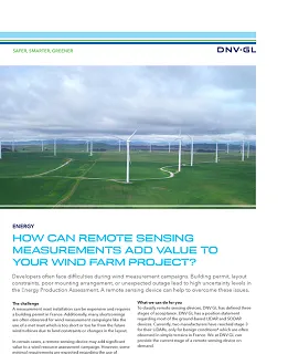 Remote sensing measurements for wind turbines