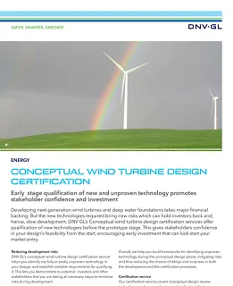 Conceptual wind turbine design certification flyer