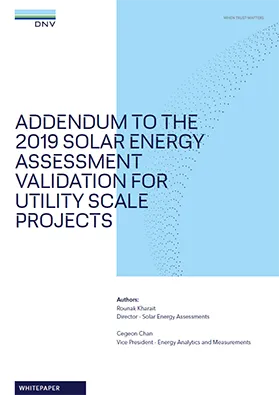 Addendum to the 2019 Solar Energy Assessment Validation Study