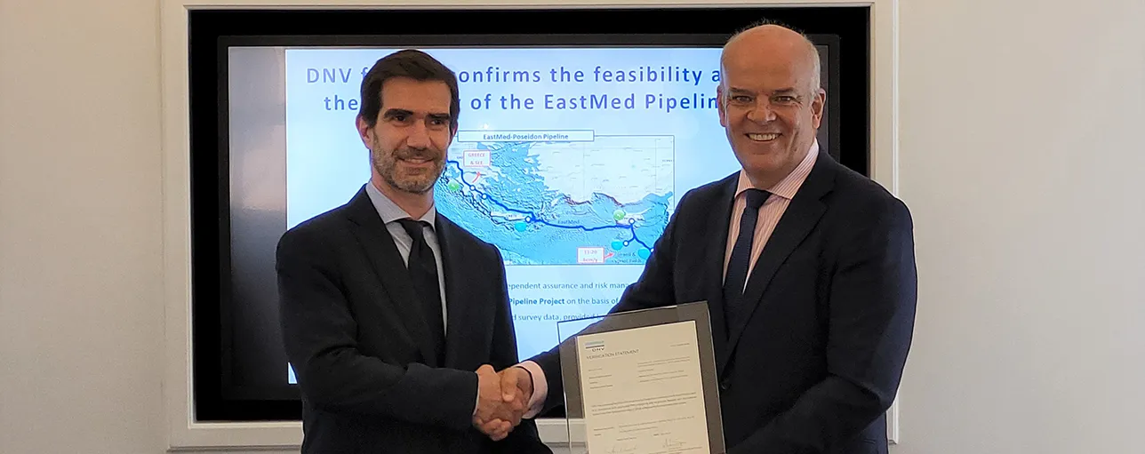 DNV further confirms feasibility and maturity of the EastMed pipeline