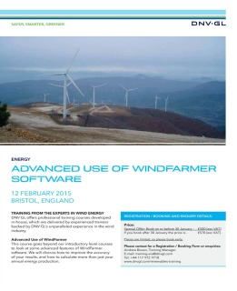 Advanced Use of WindFarmer Software course