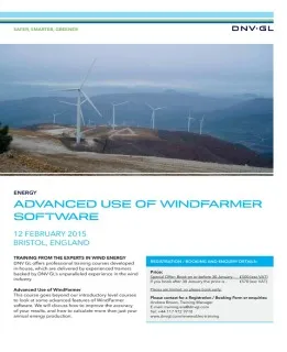 Advanced Use of WindFarmer Software course