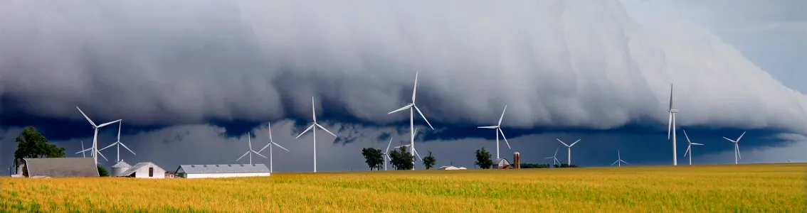 Wind turbines with bad weather