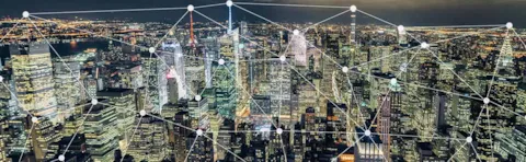 Blockchain cityscape