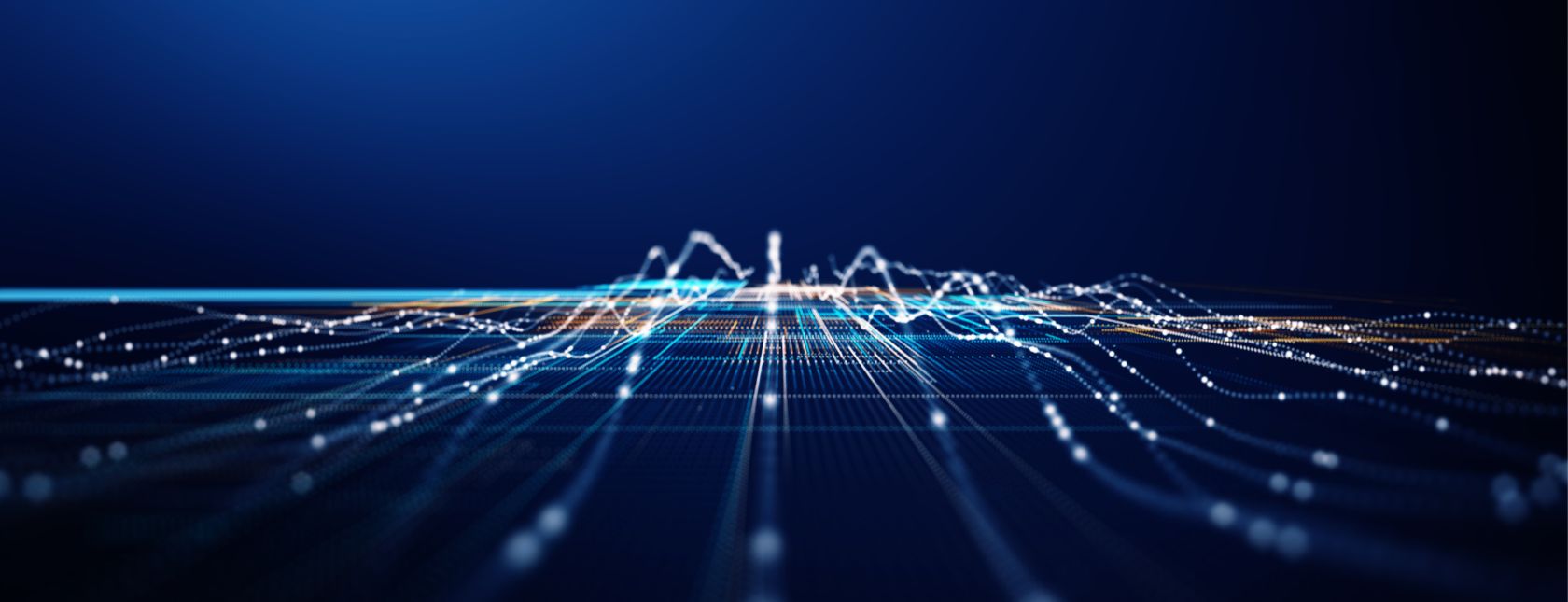 Abstract 3D digital grid with dynamic data lines