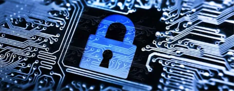 Security lock symbol on computer