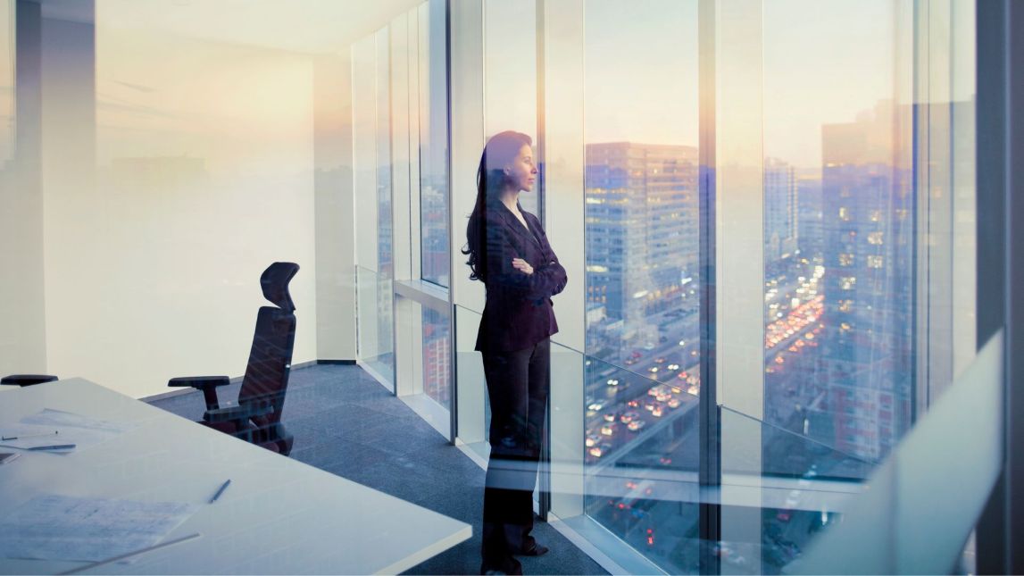 Business person in conference meeting room