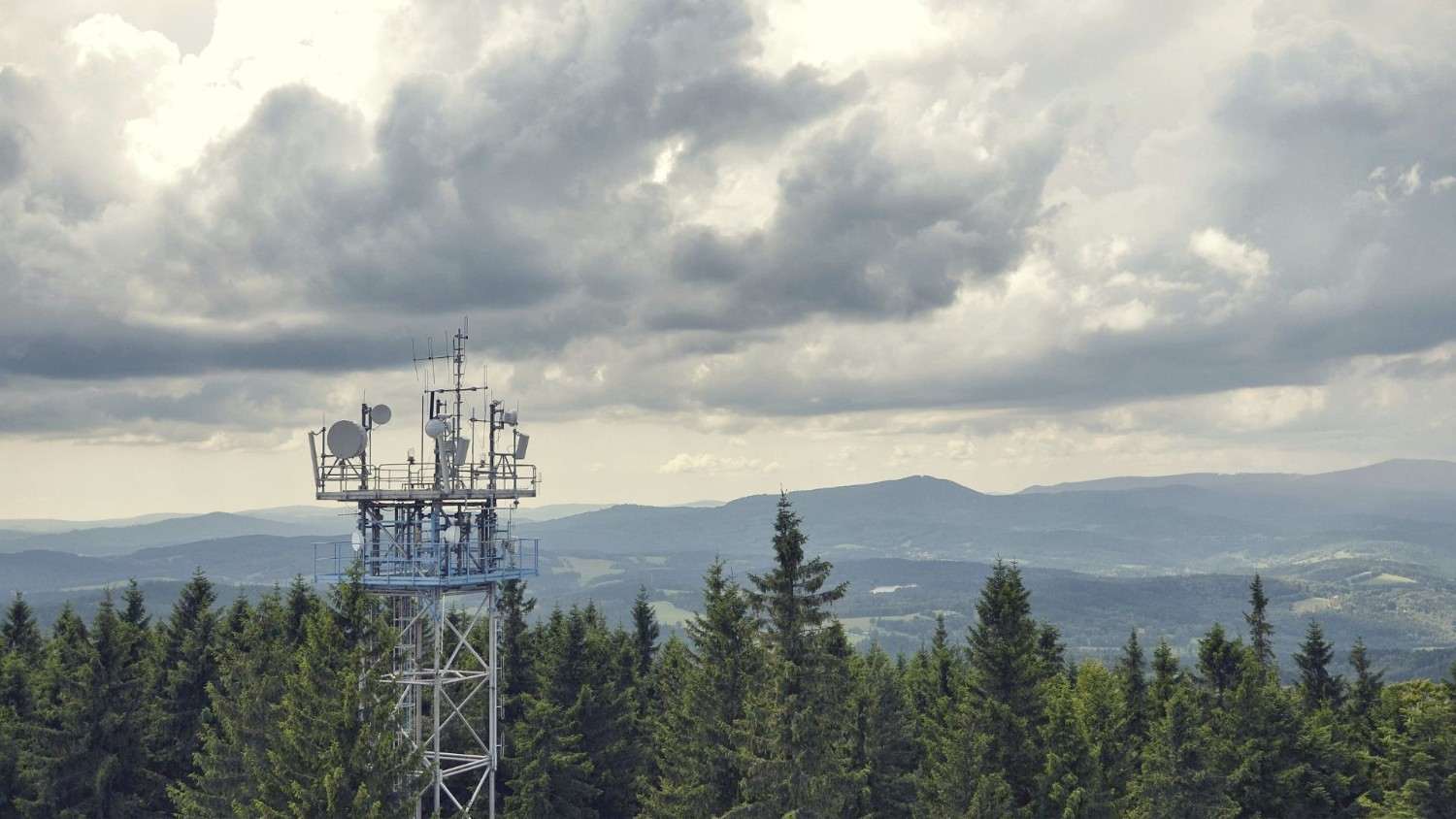 Transmitters on the telecommunication tower
