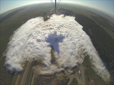 CO2 cloud from a rupture test performed at DNV GL Spadeadam