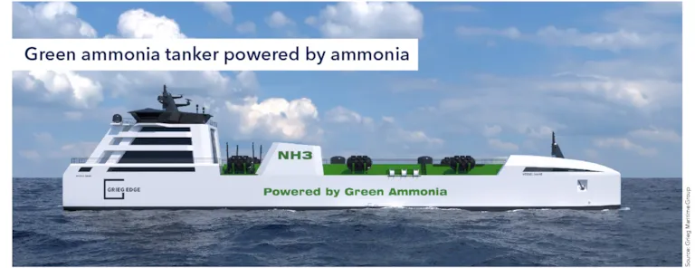 Green ammonia tanker powered by ammonia 