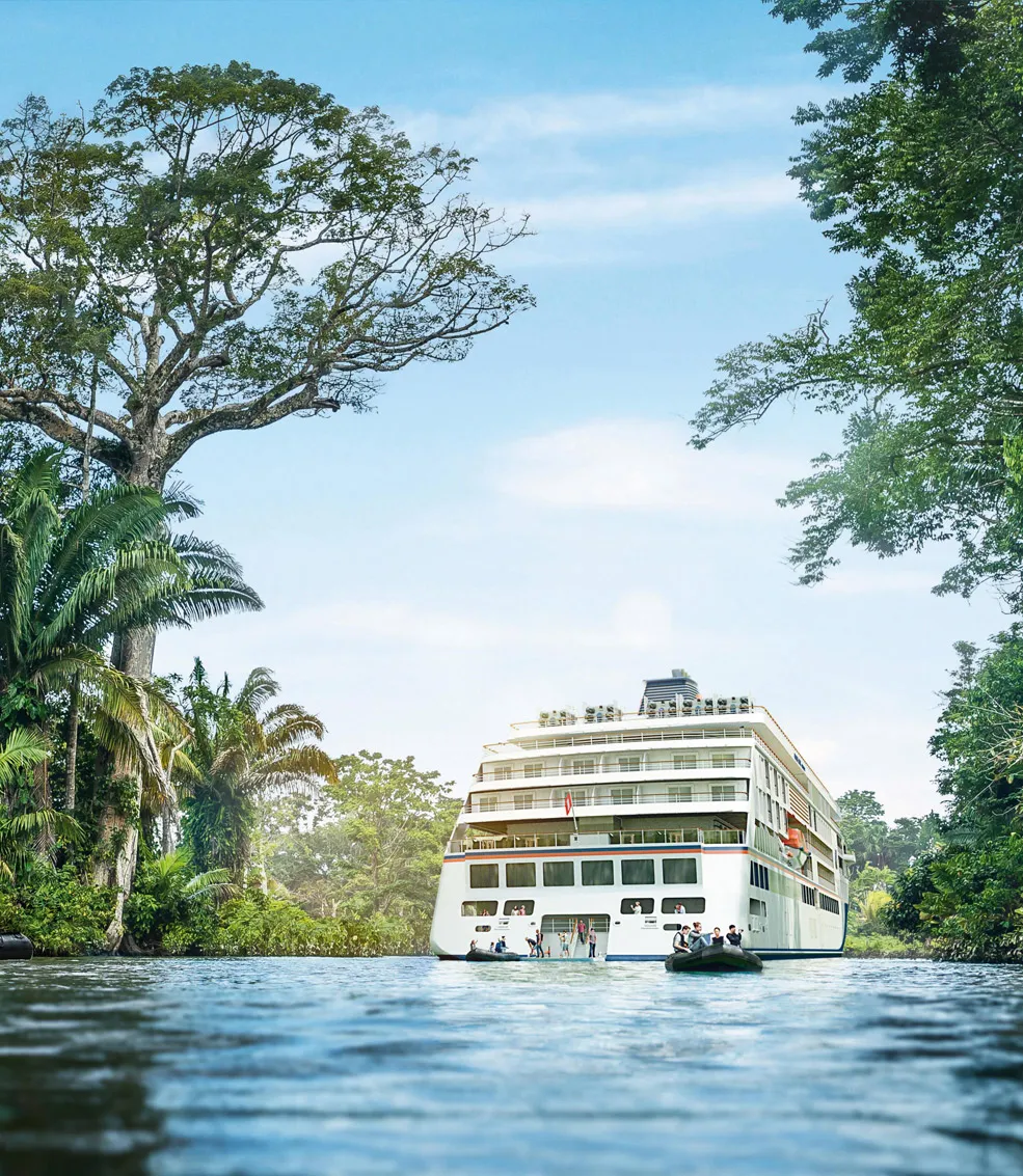 Cruise vessel in the jungle