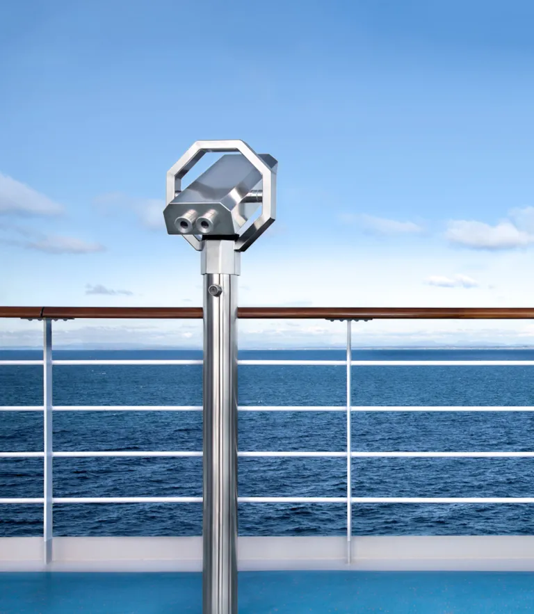 Binoculars on the railing