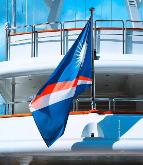 marshall island flag - ship stern