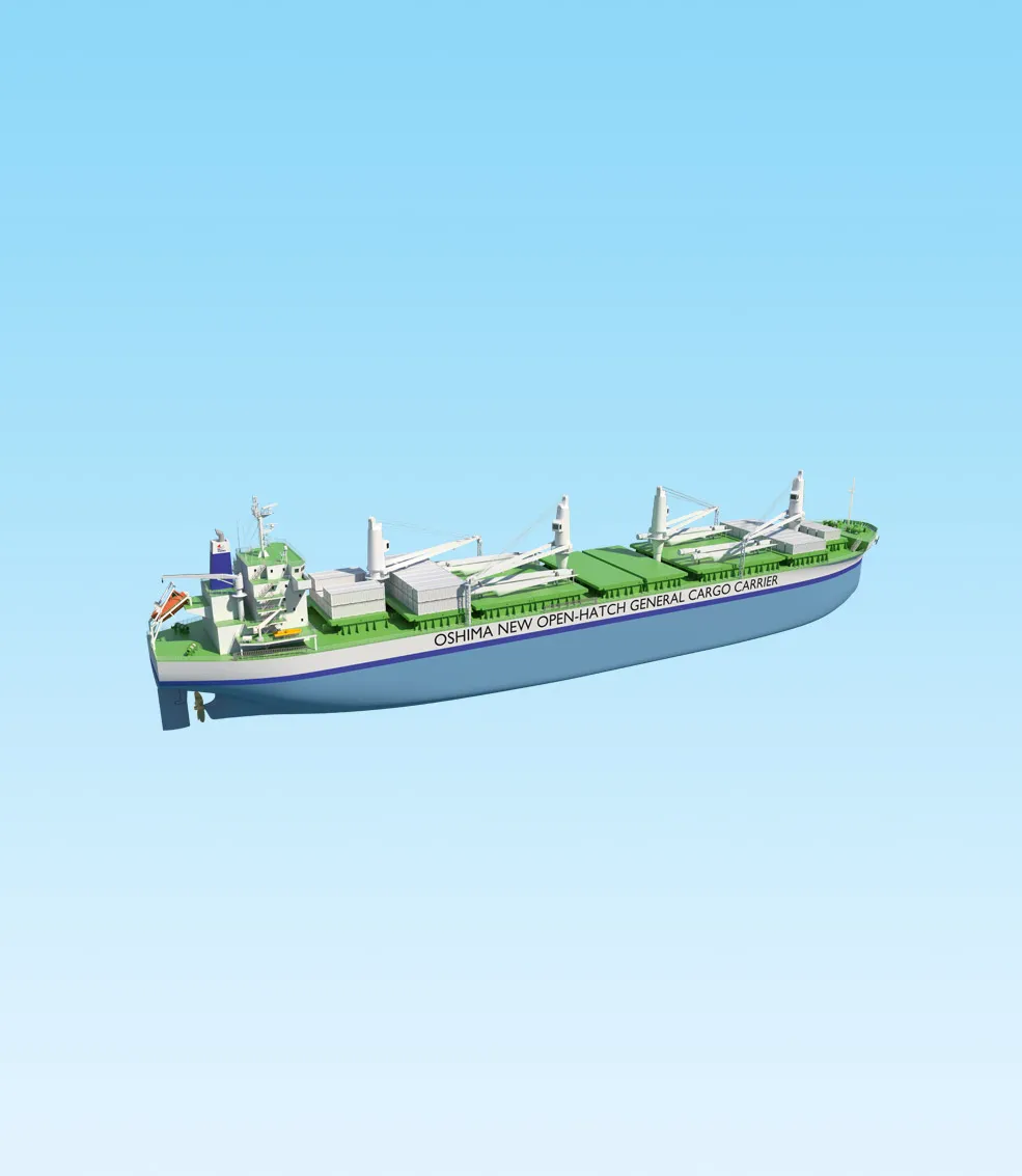 Rendering - Oshima open hatch general cargo carrier