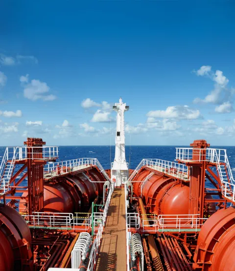 Bow view chemical tanke