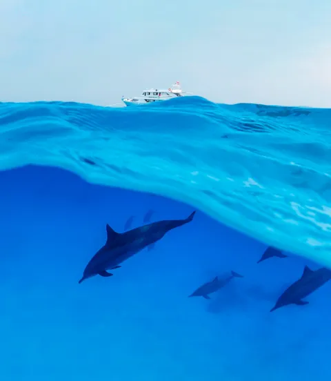 Yacht in beautiful clear water