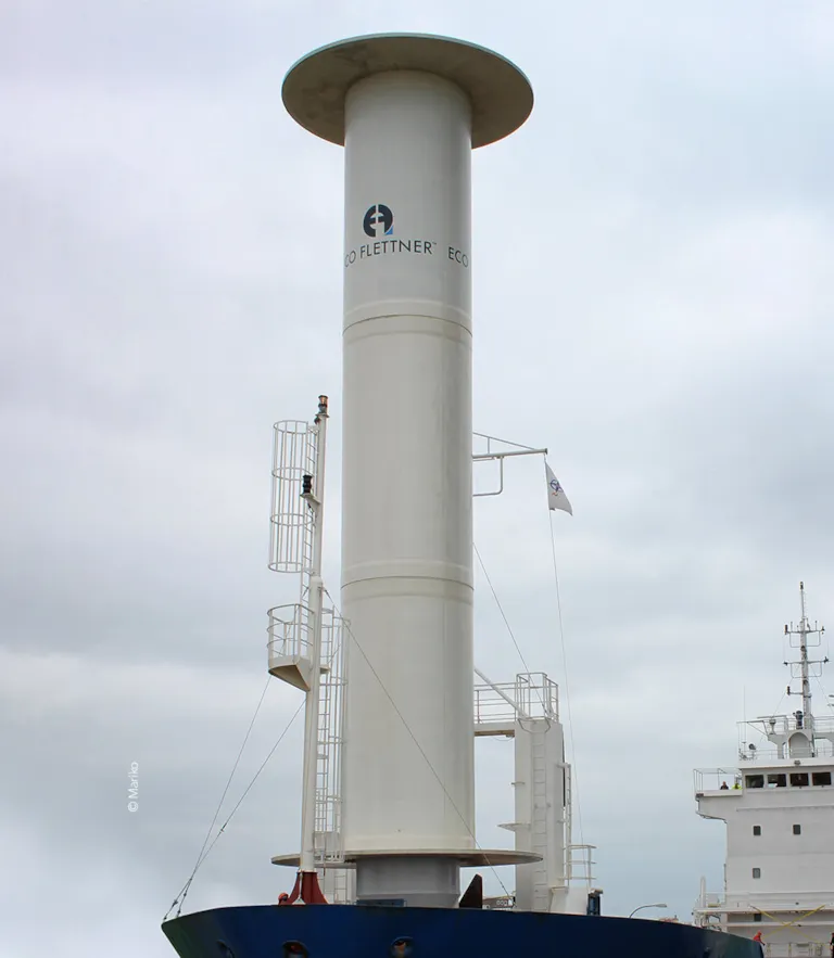 Close-Up Flettner Rotor on Fehn Pollux