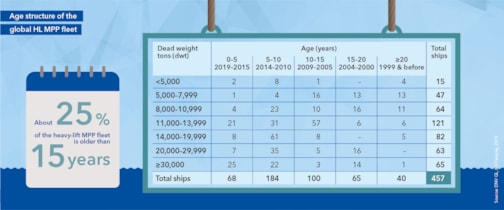 Age structure of the global HL MPP fleet