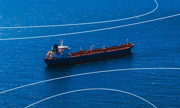 Tanker adrift on the ocean