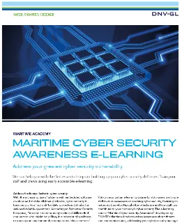 Maritime Cyber Security Awareness E-learning