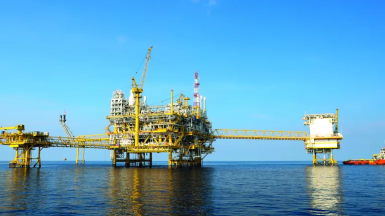 oil and gas platform field yellow