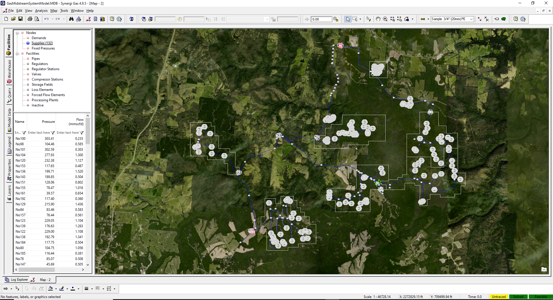 Software for modeling gas distribution systems